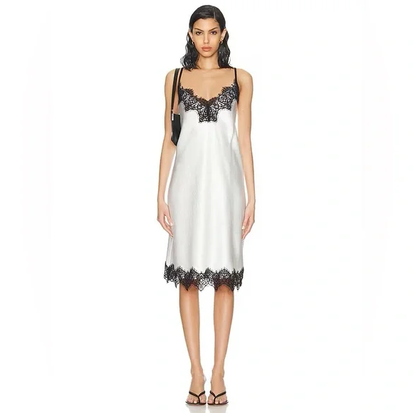 Enza Costa hammered satin slip dress - Picture 1 of 8